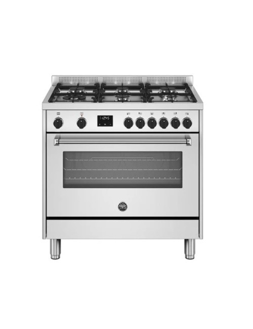 Cucina a gas Bertazzoni MPL96L1EXC 90 cm. 6 fuochi e forno elettrico multifunzione inox