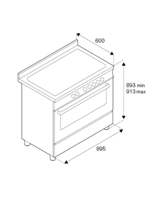 Cucina a gas Bertazzoni MPL96L1EXC 90 cm. 6 fuochi e forno elettrico multifunzione inox