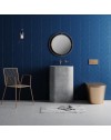 Specchio rotondo con doppia cornice Bubble in metallo colore oro