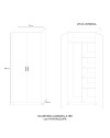 Armadio portascope con 5 ripiani Gabriella 180 colore olmo
