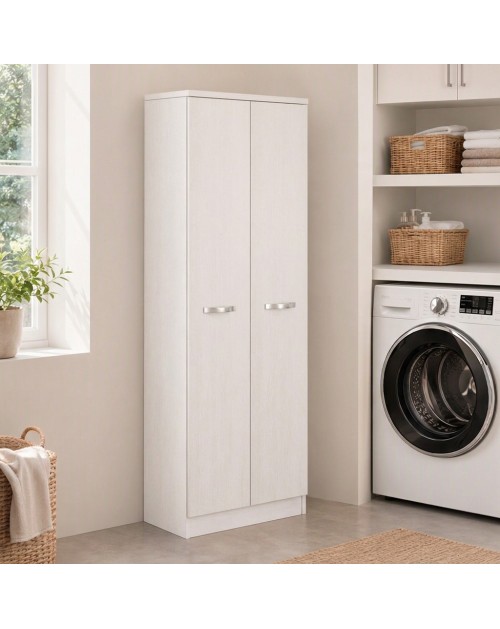 Armadio portascope con 5 ripiani Gabriella 180 colore bianco frassinato