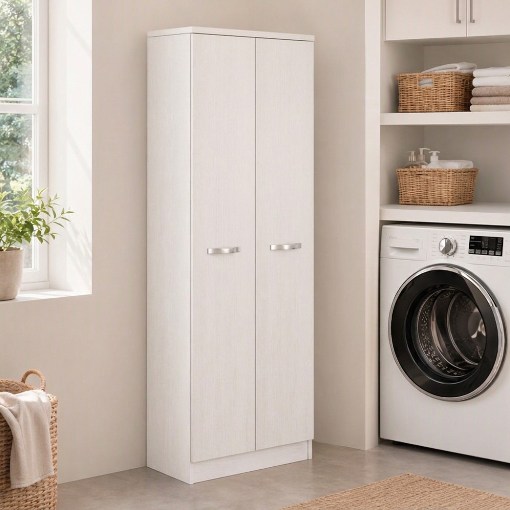 Armadio portascope con 5 ripiani Gabriella 180 colore bianco frassinato
