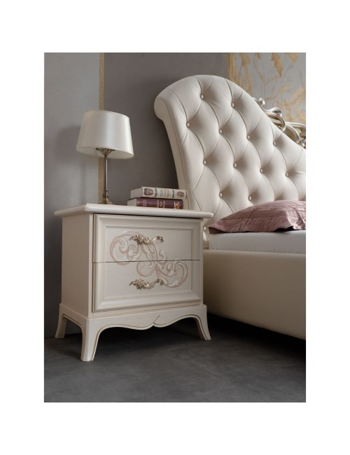 Camera da letto Marsida beige con armadio scorrevole serigrafato – Eleganza e funzionalità per la tua zona notte