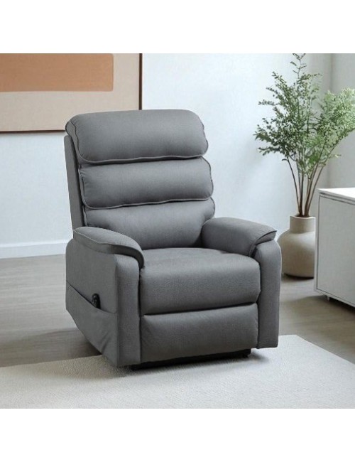 Poltrona Alzapersona Elettrica Lia 2 Motori in Tessuto Grigio Elephant Recliner