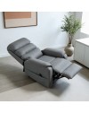 Poltrona Alzapersona Elettrica Lia 2 Motori in Tessuto Grigio Elephant Recliner