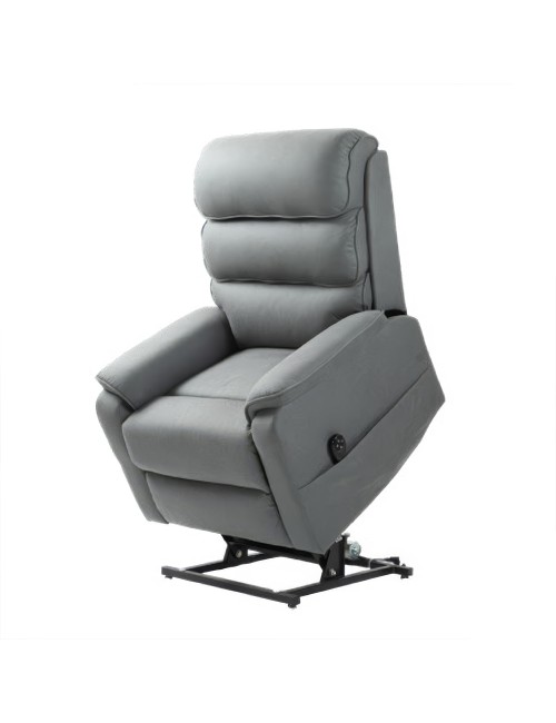Poltrona Alzapersona Elettrica Lia 2 Motori in Tessuto Grigio Elephant Recliner