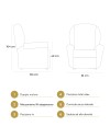 Poltrona Alzapersona Elettrica Lia 2 Motori in Tessuto Grigio Elephant Recliner