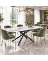 Tavolo girevole allungabile Astrid piano ceramica effetto marmo Arabesque Pandora Lucido 140x90x76H
