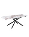 Tavolo girevole allungabile Astrid piano ceramica effetto marmo Arabesque Pandora Lucido 140x90x76H