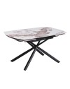 Tavolo girevole allungabile Astrid piano ceramica effetto marmo Arabesque Pandora Lucido 140x90x76H