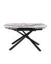 Tavolo girevole allungabile Astrid piano ceramica effetto marmo Arabesque Pandora Lucido 140x90x76H