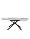 Tavolo girevole allungabile Astrid piano ceramica effetto marmo Arabesque Pandora Lucido 160x90x76H
