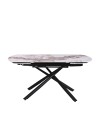 Tavolo girevole allungabile Astrid piano ceramica effetto marmo Arabesque Pandora Lucido 160x90x76H