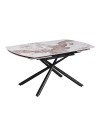 Tavolo girevole allungabile Astrid piano ceramica effetto marmo Arabesque Pandora Lucido 160x90x76H