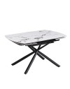 Tavolo girevole allungabile Astrid piano ceramica effetto marmo bianco Patek Lucido 140x90x76H
