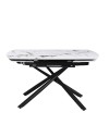 Tavolo girevole allungabile Astrid piano ceramica effetto marmo bianco Patek Lucido 140x90x76H