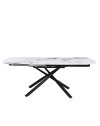 Tavolo girevole allungabile Astrid piano ceramica effetto marmo bianco Patek Lucido 140x90x76H