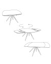 Tavolo girevole allungabile Astrid piano ceramica effetto marmo bianco Patek Lucido 140x90x76H