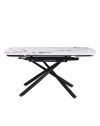 Tavolo girevole allungabile Astrid piano ceramica effetto marmo bianco Patek Lucido 160x90x76H