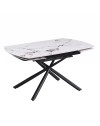 Tavolo girevole allungabile Astrid piano ceramica effetto marmo bianco Patek Lucido 160x90x76H