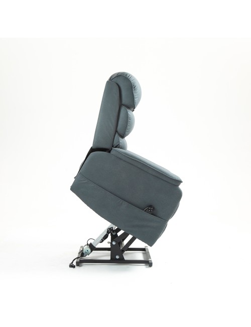 Poltrona Alzapersona Elettrica Lia 2 Motori in Tessuto Grafite Recliner