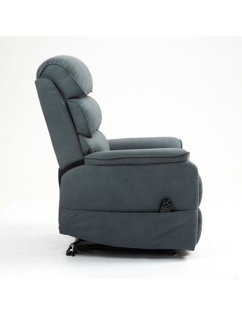 Poltrona Alzapersona Elettrica Lia 2 Motori in Tessuto Grafite Recliner