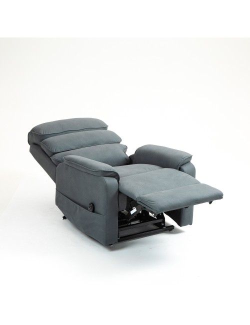 Poltrona Alzapersona Elettrica Lia 2 Motori in Tessuto Grafite Recliner
