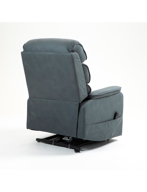 Poltrona Alzapersona Elettrica Lia 2 Motori in Tessuto Grafite Recliner