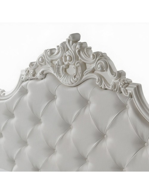 Letto matrimoniale con contenitore Savoia colore bianco e fregio bianco