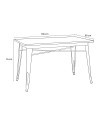 Tavolo Bristol Fisso in Ferro e Legno Rosso 160x80 cm - Design Industrial e Stile Moderno