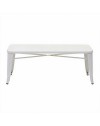 Panchina in Ferro Bristol da Giardino Bianco Anticato - Mobile da Esterno Resistente 103x38xH45 cm