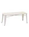 Panchina in Ferro Bristol da Giardino Bianco Anticato - Mobile da Esterno Resistente 103x38xH45 cm