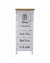 Mobile Multiuso Shabby Chic Breslavia 1 Anta 3 Cassetti Bianco e Top Rovere - H 120 cm