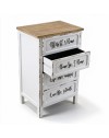 Mobile Multiuso Shabby Chic Breslavia con 4 Cassetti Bianco e Top Rovere - H 88 cm