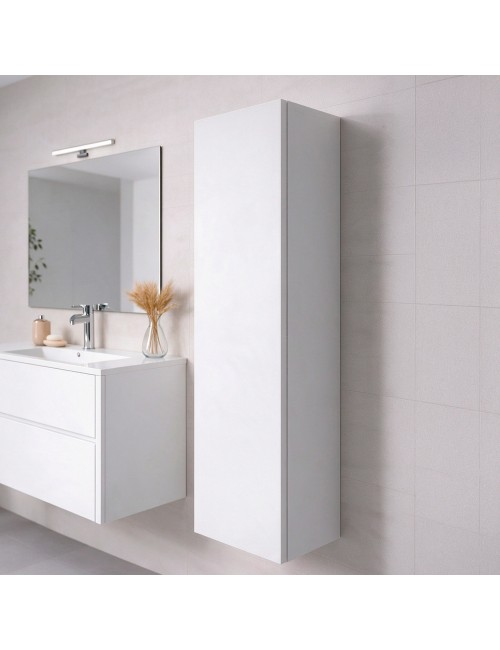 Colonna Sospesa per Bagno Mike 137 cm Bianco lucido Reversibile Made in Italy