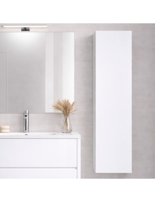 Colonna Sospesa per Bagno Mike 137 cm Bianco lucido Reversibile Made in Italy