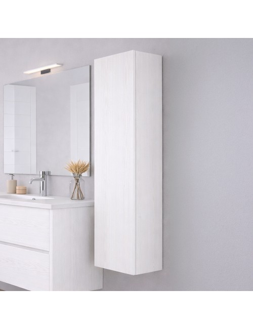Colonna Sospesa per Bagno Mike 137 cm Bianco frassinato Reversibile Made in Italy