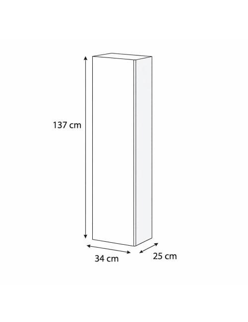 Colonna Sospesa per Bagno Mike 137 cm Bianco frassinato Reversibile Made in Italy