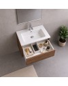 Mobile Bagno Sospeso 70 cm Mike con Lavabo e 2 Cassetti Rovere Naturale Made in Italy