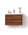 Mobile Bagno Sospeso 70 cm Mike con Lavabo e 2 Cassetti Rovere Naturale Made in Italy