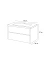 Mobile Bagno Sospeso 70 cm Mike con Lavabo e 2 Cassetti Rovere Naturale Made in Italy