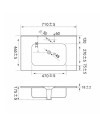 Mobile Bagno Sospeso 70 cm Mike con Lavabo e 2 Cassetti Rovere Naturale Made in Italy