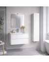 Mobile Bagno Sospeso 80 cm Mike con Lavabo e 2 Cassetti Bianco lucido Made in Italy