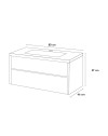 Mobile Bagno Sospeso 80 cm Mike con Lavabo e 2 Cassetti Bianco lucido Made in Italy