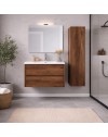 Mobile Bagno Sospeso 80 cm Mike con Lavabo e 2 Cassetti Rovere Naturale Made in Italy