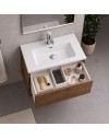 Mobile Bagno Sospeso 80 cm Mike con Lavabo e 2 Cassetti Rovere Naturale Made in Italy