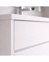 Mobile Bagno Sospeso 80 cm Mike con Lavabo e 2 Cassetti Bianco Frassinato Made in Italy