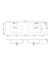 Mobile Bagno Sospeso 140 cm Mike Doppia Vasca 4 Cassetti Rovere Naturale Made in Italy