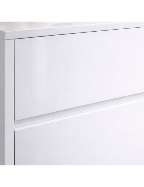 Mobile Bagno Sospeso 70 cm Mike con Lavabo e 2 Cassetti Bianco lucido Made in Italy