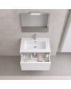 Mobile Bagno Sospeso 70 cm Mike con Lavabo e 2 Cassetti Bianco lucido Made in Italy